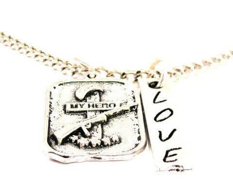 In Memory Of A Fallen Soldier Love Stick Necklace