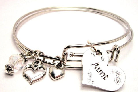aunt bracelet, aunt bangles, aunt jewelry, love jewelry, heart bracelet, family member jewelry
