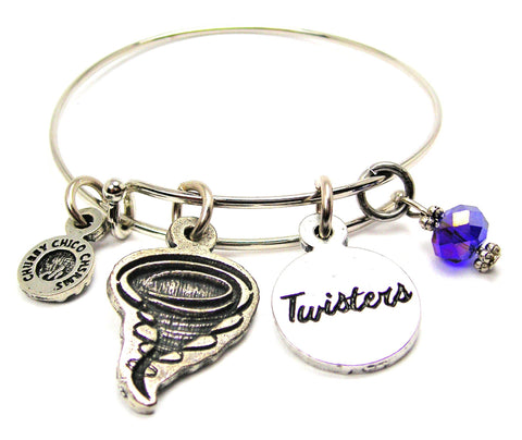 Twister With Twisters Circle Expandable Bangle Bracelet