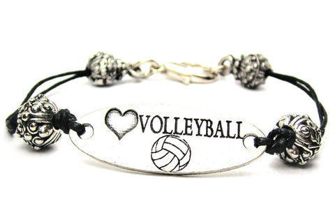 volley jewelry, volleyball gifts, volleyball bracelet, cord bracelet, charm bracelet