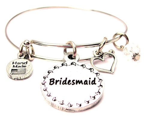 Bridesmaid Circle Expandable Bangle Bracelet