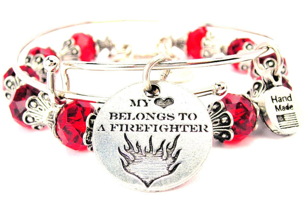 My Heart Belongs To A Firefighter Circle 2 Piece Collection