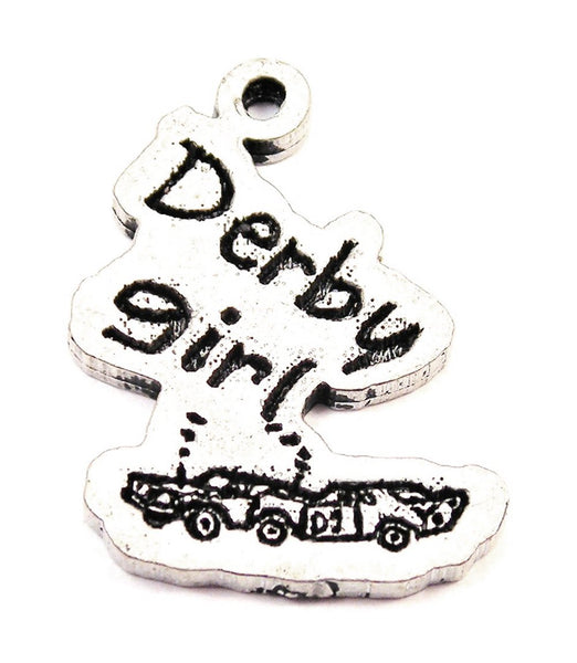 Derby Girl With Cars Genuine American Pewter Charm