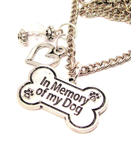 In Memory Of My Dog Necklace with Small Heart