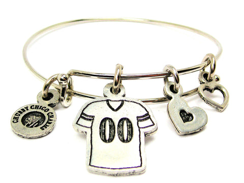 Football Jersey Choose Your Number Adjustable Wire Bangle Bracelet