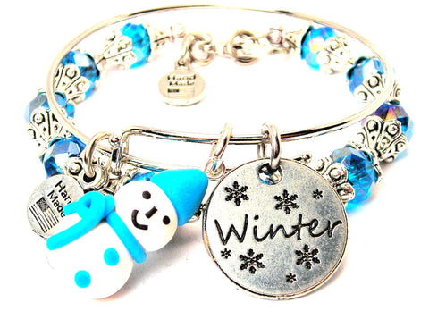Winter Snowman Blue Crystals 2 Piece Collection