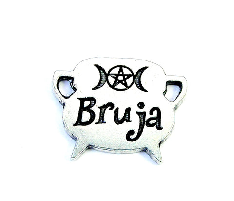 Spanish Bruja Witch triple moon  Cauldron Genuine American Pewter Charm