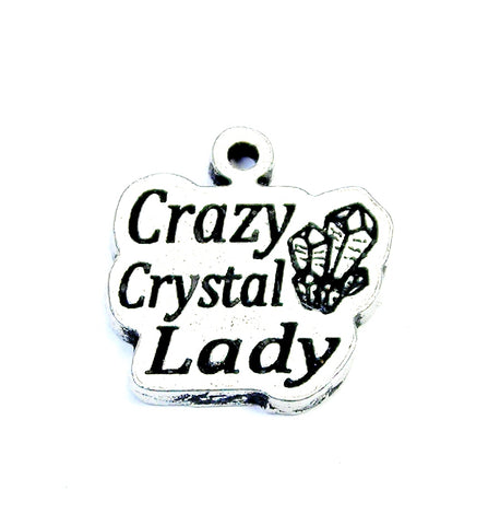 Crazy crystal lady Genuine American Pewter Charm