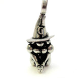 Witch Gnome Riding her Broom 3D Fly with me Charm Necklace