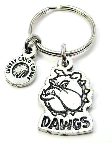 Dawgs Bulldog Face Key Chain