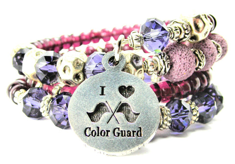 I Love Color Guard Multi Wrap Bracelet