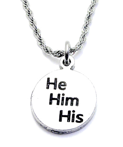 He Him His Single Charm Necklace