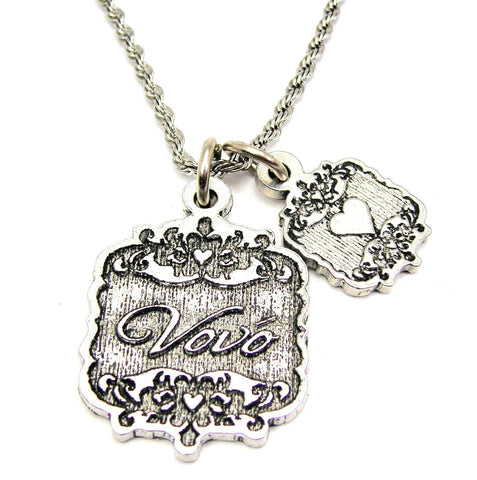 Vovo Victorian Scroll With Victorian Accent Heart 20" Chain Necklace