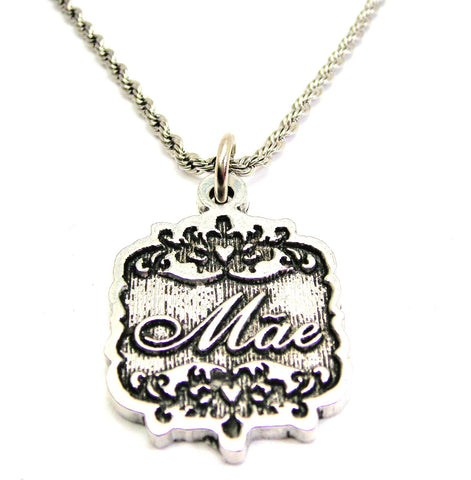 Mae Victorian Scroll Single Charm Necklace