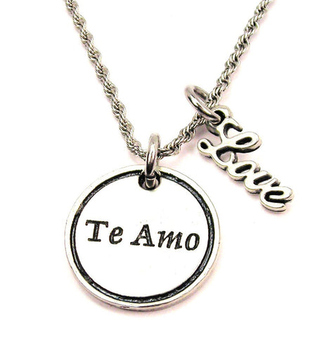 Te Amo 20" Chain Necklace With Cursive Love Accent