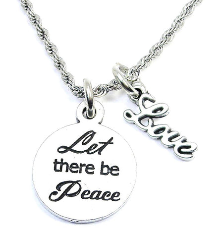 Let There Be Peace 20" Rope Necklace With Love