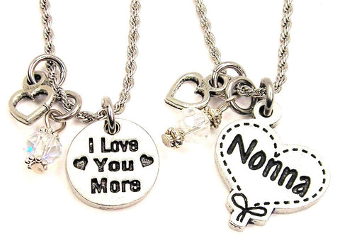 Nonna I Love You More Set Of 2 Rope Chain Necklaces
