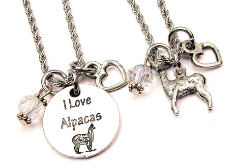 Love Alpacas Set Of 2 Rope Chain Necklaces