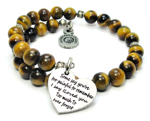 Some Say You're Too Painful To Remember Tiger's Eye Glass Beaded Wrap Bracelet