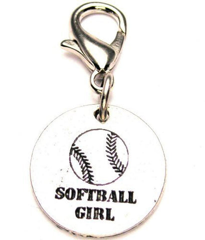 Softball Girl Zipper Pull