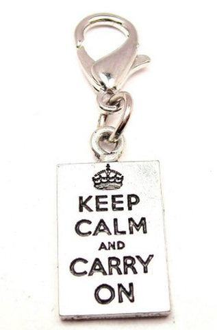 Keep Calm And Carry On Square Zipper Pull