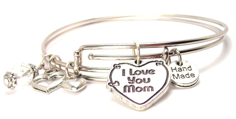 I love you mom bracelet, I love you mom bangles, I love you mom jewelry, mom bracelet, mother bracelet
