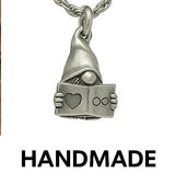 Book Lover Gnome 3D Single Charm Necklace