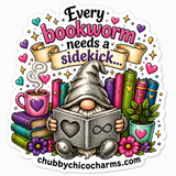 Book Lover Gnome 3D Single Charm Necklace