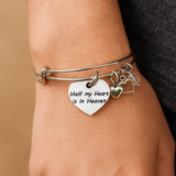 Half My Heart Is In Heaven Expandable Bangle Bracelet Set