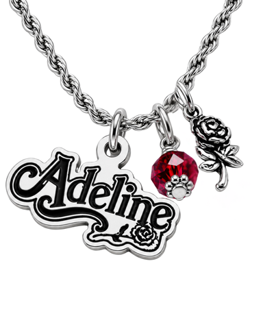 Officially Licensed H.D. Carlton Haunting Adeline, Adeline Rose Pewter Charm Necklace