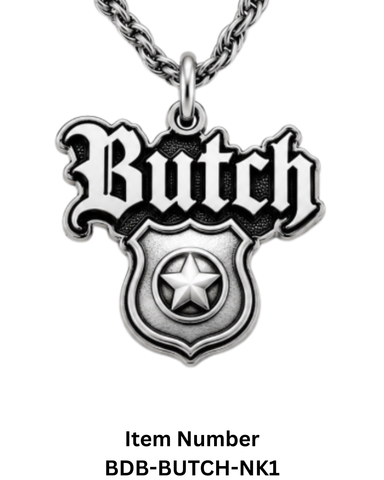 Licensed Butch "Cop" Charm Necklace