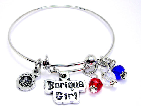 Boriqua Girl bangle Bracelet  Puerto Rico