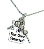 True Crime Obsessed Charm Holder Necklace 20" Chain Necklace