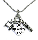 I love Reality TV Charm Holder Necklace 20" Chain Necklace