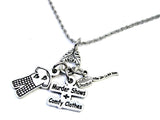 Comfy clothes and murder shows Charm Holder Necklace 20" Chain Necklace