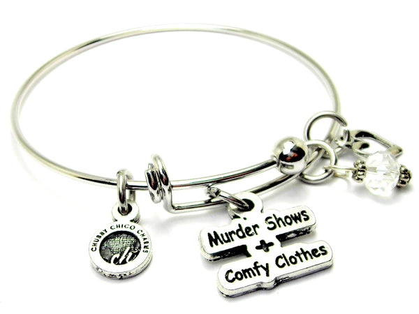 Murder shows and comfy clothes true crime documentaries bangle Bracelet