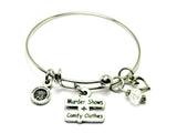 Murder shows and comfy clothes true crime documentaries bangle Bracelet