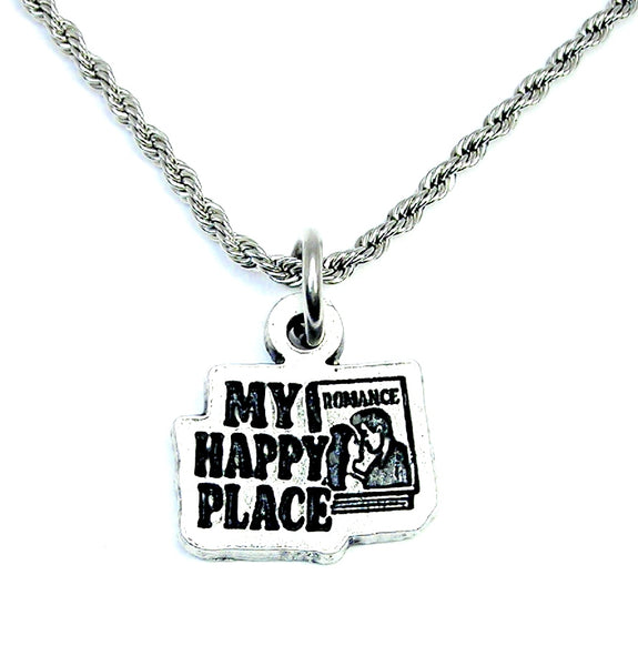 My happy place romance novel reading 20" Chain Necklace