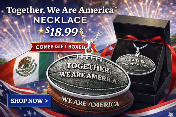 Together we are America football necklace