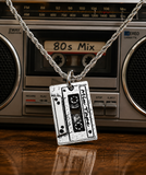 Mix tape music lover necklace 20" stainless steel Generation X music