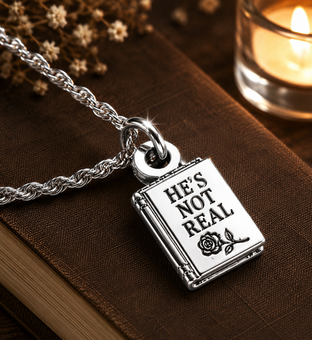 He’s not real book 20" Chain Necklace  bookish booktok