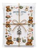 My emotional support to do list with teddy bear charm memo pad notepad