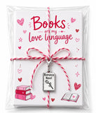 Books are my love language with romance novel charm clip memo pad notepad