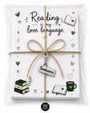 Reading is my love language with bookworm charm memo pad notepad