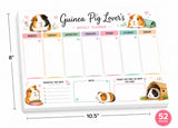 Guinea pig weekly planner desk top size tear away pages