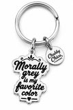 Morally grey is my favorite color book themed Book Key Chain