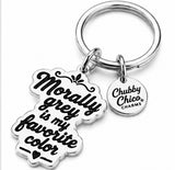 Morally grey is my favorite color book themed Book Key Chain