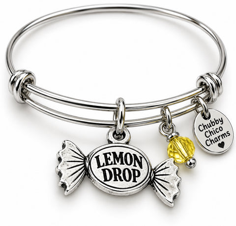 Officially Licensed Alina May, Lemon drop candy Pewter Charm Bangle