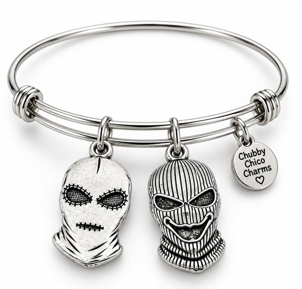 Officially Licensed Alina May, Cole and Jayden masks Pewter Charm Bangle
