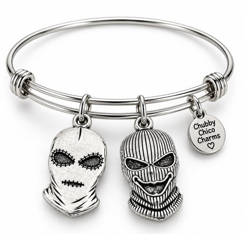 Officially Licensed Alina May, Cole and Jayden masks Pewter Charm Bangle